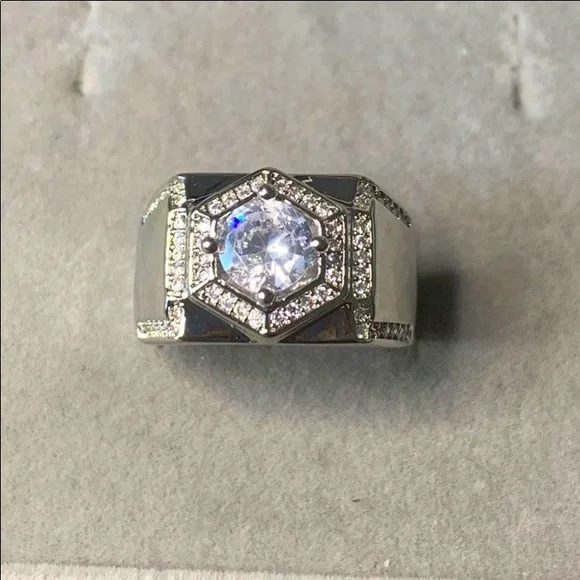 S925 White Moissanite Ring for Men